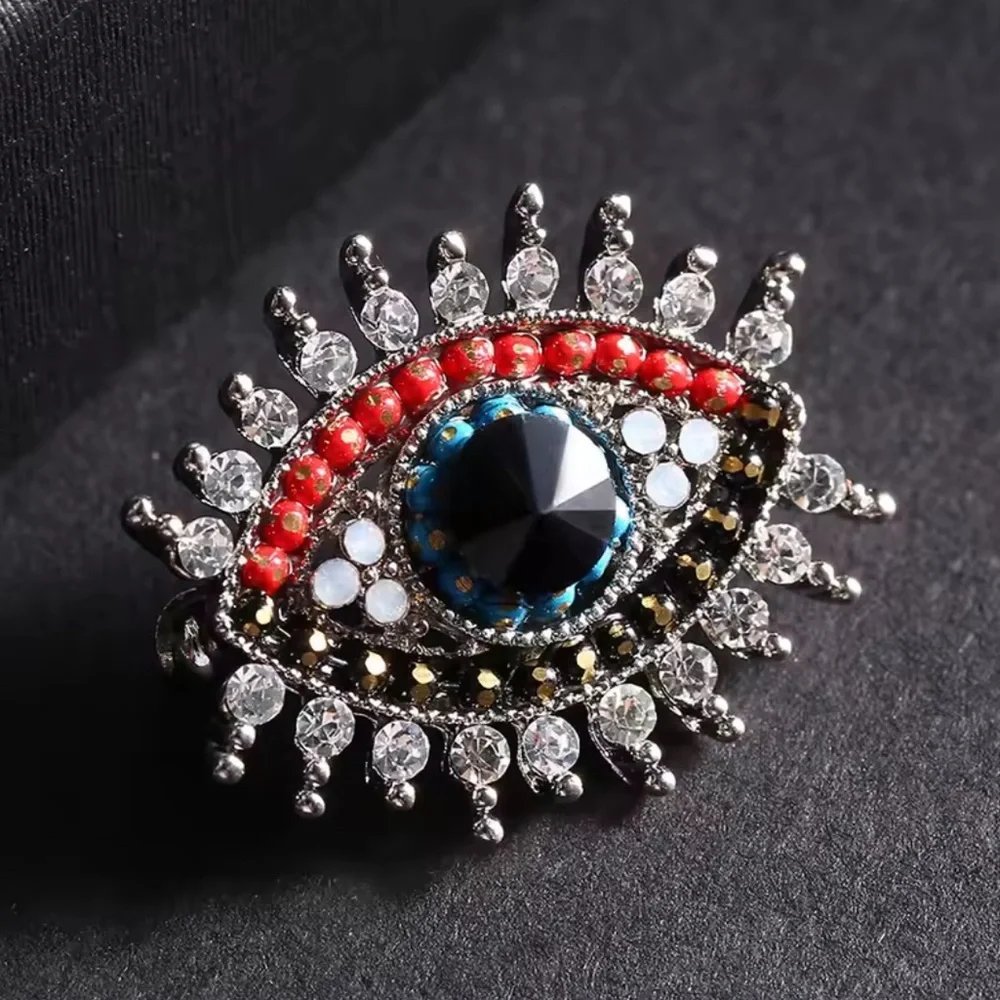Betsey Johnson Talisman Eye Multicolor Brooch - Picture 4 of 7